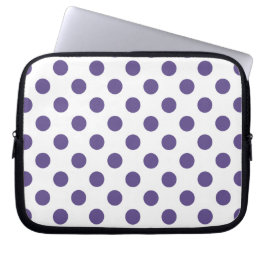 Funda Para Portátil Polka ultravioleta sobre blanco
