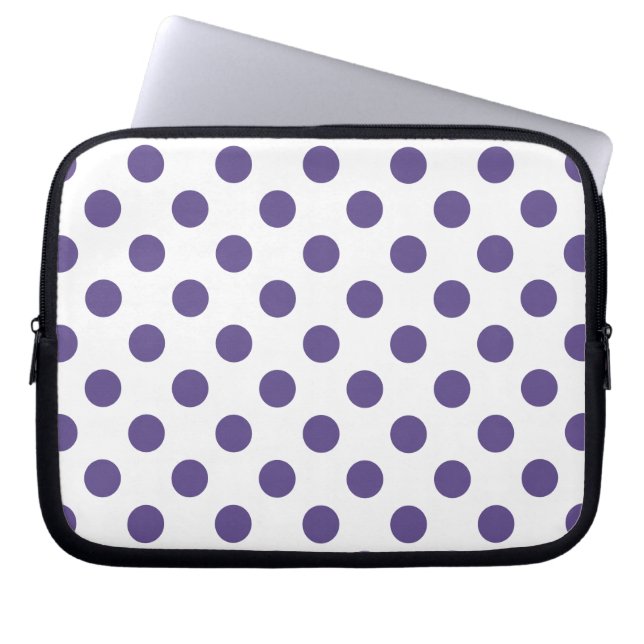 Funda Para Portátil Polka ultravioleta sobre blanco (Frente)