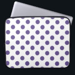 Funda Para Portátil Polka ultravioleta sobre blanco<br><div class="desc">El color de Pantone del año 2018 es ultra violeta.</div>