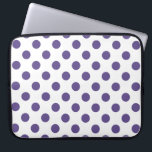 Funda Para Portátil Polka ultravioleta sobre blanco<br><div class="desc">El color de Pantone del año 2018 es ultra violeta.</div>