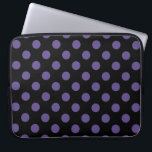 Funda Para Portátil Polka ultravioleta sobre negro<br><div class="desc">El color de Pantone del año 2018 es ultra violeta.</div>