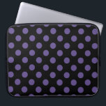Funda Para Portátil Polka ultravioleta sobre negro<br><div class="desc">El color de Pantone del año 2018 es ultra violeta.</div>