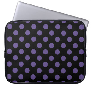 Funda Para Portátil Polka ultravioleta sobre negro