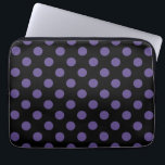 Funda Para Portátil Polka ultravioleta sobre negro<br><div class="desc">El color de Pantone del año 2018 es ultra violeta.</div>