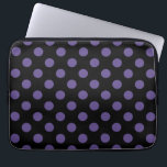 Funda Para Portátil Polka ultravioleta sobre negro<br><div class="desc">El color de Pantone del año 2018 es ultra violeta.</div>