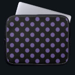 Funda Para Portátil Polka ultravioleta sobre negro<br><div class="desc">El color de Pantone del año 2018 es ultra violeta.</div>