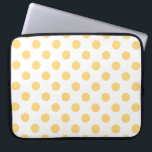 Funda Para Portátil Polkadots amarillos<br><div class="desc">Polkadots amarillos sobre fondo blanco</div>