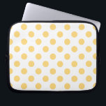 Funda Para Portátil Polkadots amarillos<br><div class="desc">Polkadots amarillos sobre fondo blanco</div>