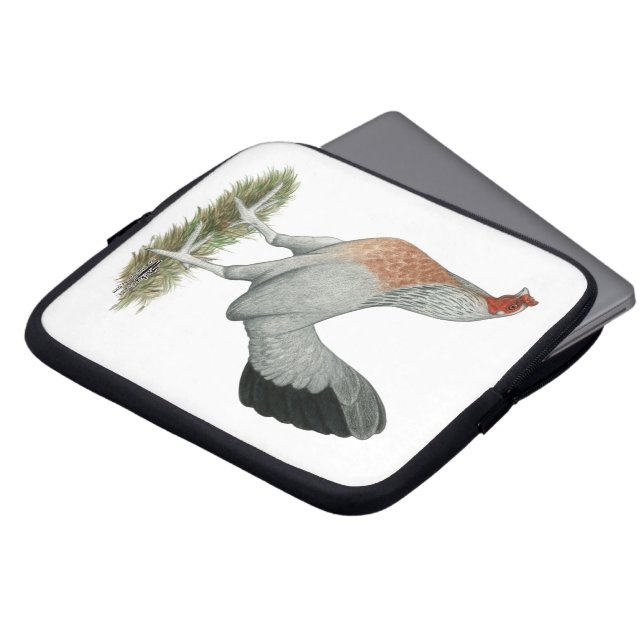 Funda Para Portátil Pollita de juego Silver Duckwing (Superior anverso)