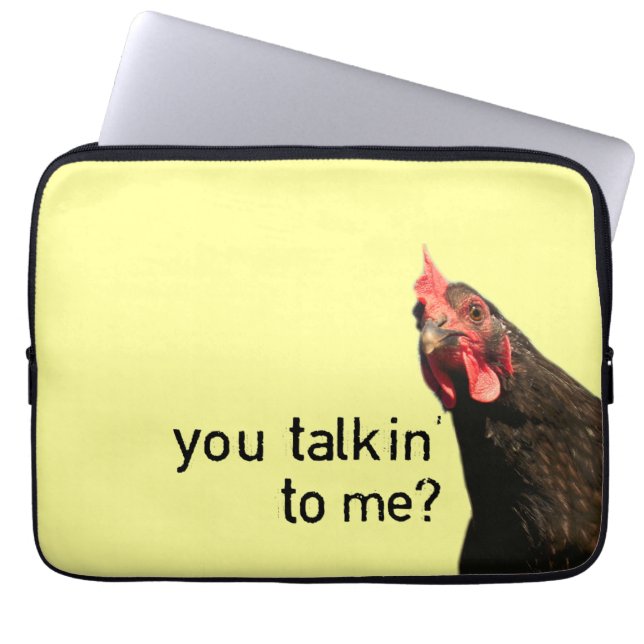 Funda Para Portátil Pollo divertido de la actitud (Frente)