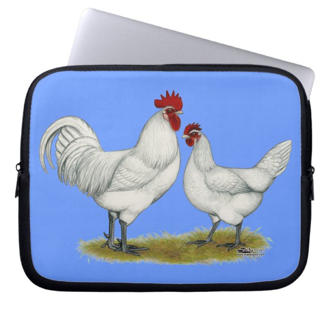Funda Para Portátil Pollos de pie azul (Frente)