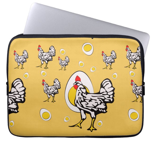 Funda Para Portátil Pollos retro (Frente)