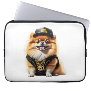 Funda Para Portátil Pomerania Gangsta - Perro con Swag de Hip Hop