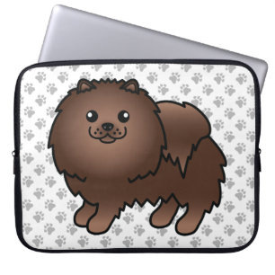 Funda Para Portátil Pomerania marrón Perro de dibujos animados lindo &