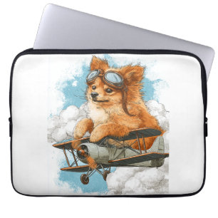 Funda Para Portátil Pomerania piloto � Perro As de la Aviación