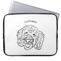 Poodle Love: Personalizable Line Art Laptop Sleeve