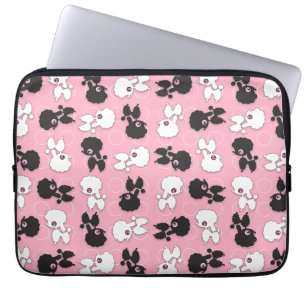 Funda Para Portátil Poodles en manga rosa