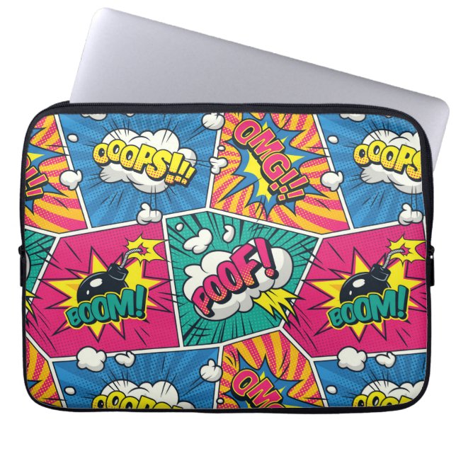 Funda para portátil Pop Art Comic Boom (Frente)