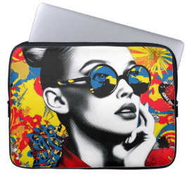 Funda Para Portátil Pop art woman with sunglasses