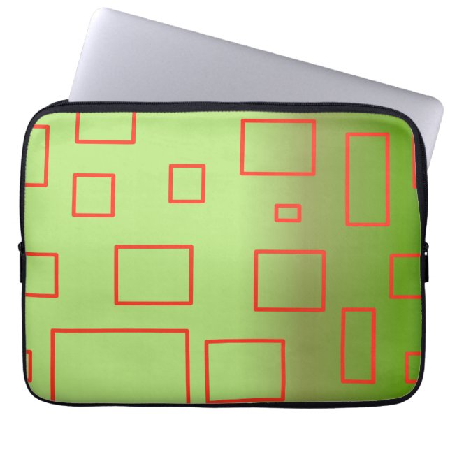 Funda Para Portátil Popcorn Anime Green Rectangles (Frente)