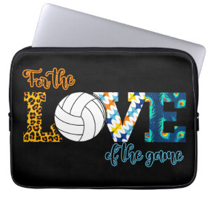 Funda Para Portátil Por El Amor Del Juego De Voleibol Mamá Leopard