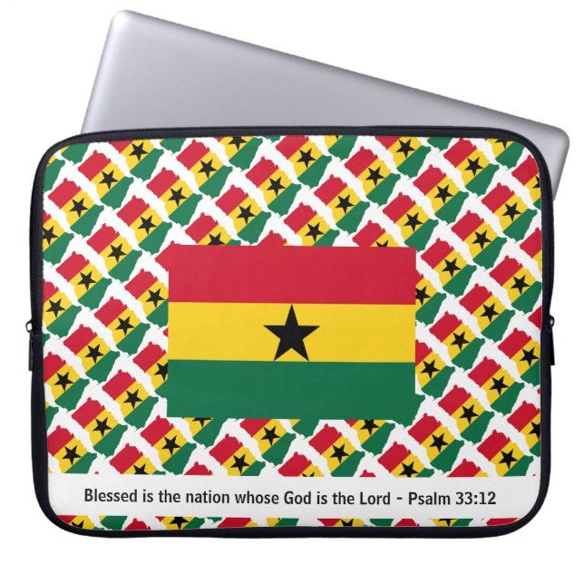 Funda Para Portátil Portátil cristiano con estrella negra de GHANA (Frente)