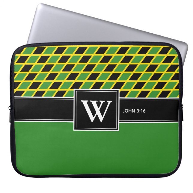Funda Para Portátil portátil JAMAICA Monograma de Escritura Cristiana (Frente)