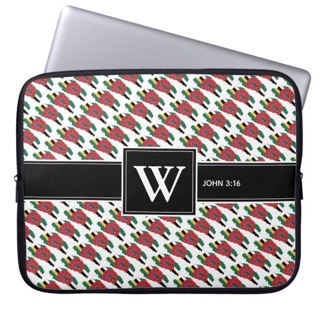 Funda Para Portátil Portátil monograma de escritura cristiana DOMINICA (Frente)