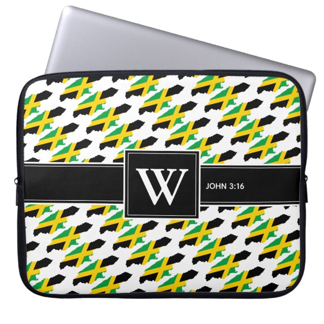 Funda Para Portátil Portátil monograma de escritura cristiana JAMAICA (Frente)