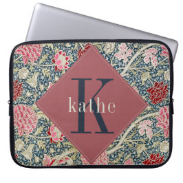 Funda Para Portátil Portátil monograma William Morris, Rosa de época