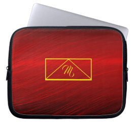 Funda Para Portátil Portátil Ruby Red & Yellow Monograma