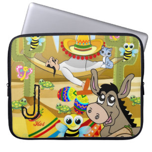 Funda Para Portátil Portátil Sleeve Hombre Mexicano Donkey Bumblebee