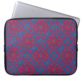 Funda Para Portátil Portátil Sleeve Tribal azul rojo