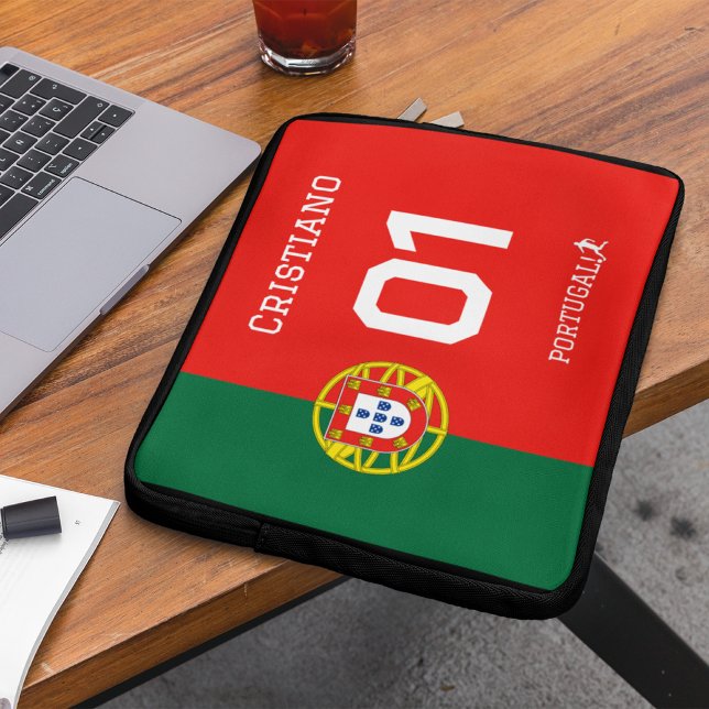 Funda Para Portátil Portugal Flag Custom Team Name & Number  (Subido por el creador)