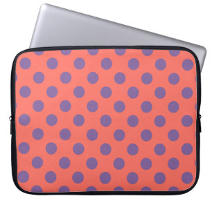 Funda Para Portátil Pos de la polka de coral violeta y viva