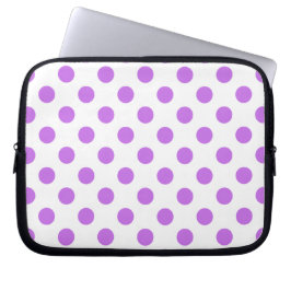 Funda Para Portátil Pos de Lilac y de polka blanca