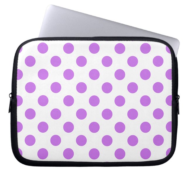 Funda Para Portátil Pos de Lilac y de polka blanca (Frente)