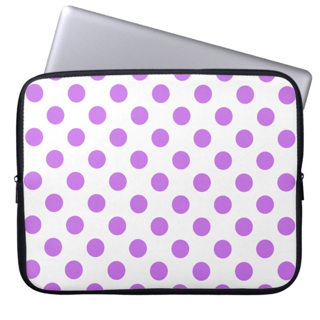 Funda Para Portátil Pos de Lilac y de polka blanca (Frente)