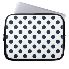 Funda Para Portátil Pos de polka azul marino oscuro