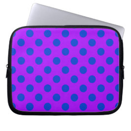 Funda Para Portátil Pos de polka azul sobre morado