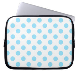 Funda Para Portátil Pos de polka azul y blanco