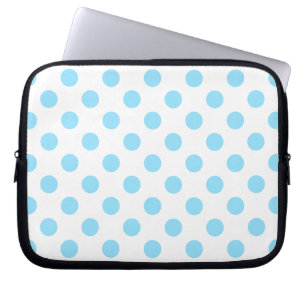 Funda Para Portátil Pos de polka azul y blanco