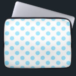 Funda Para Portátil Pos de polka azul y blanco<br><div class="desc">Pos de polka azul y blanco</div>