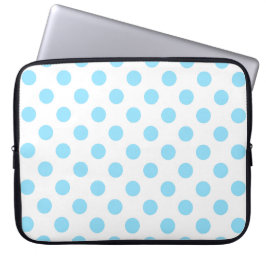 Funda Para Portátil Pos de polka azul y blanco