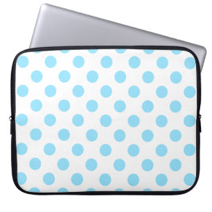 Funda Para Portátil Pos de polka azul y blanco
