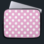 Funda Para Portátil Pos de polka blanca en rosa pálido<br><div class="desc">Pos de polka blanca en rosa pálido</div>
