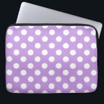 Funda Para Portátil Pos de polka blanca sobre lila<br><div class="desc">Pos de polka blanca sobre lila</div>