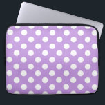 Funda Para Portátil Pos de polka blanca sobre lila<br><div class="desc">Pos de polka blanca sobre lila</div>