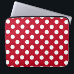 Funda Para Portátil Pos de polka blanca sobre rojo<br><div class="desc">Pos de polka blanca sobre rojo</div>