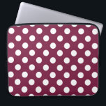 Funda Para Portátil Pos de polka blanco sobre burdeos<br><div class="desc">Pos de polka blanco sobre burdeos</div>